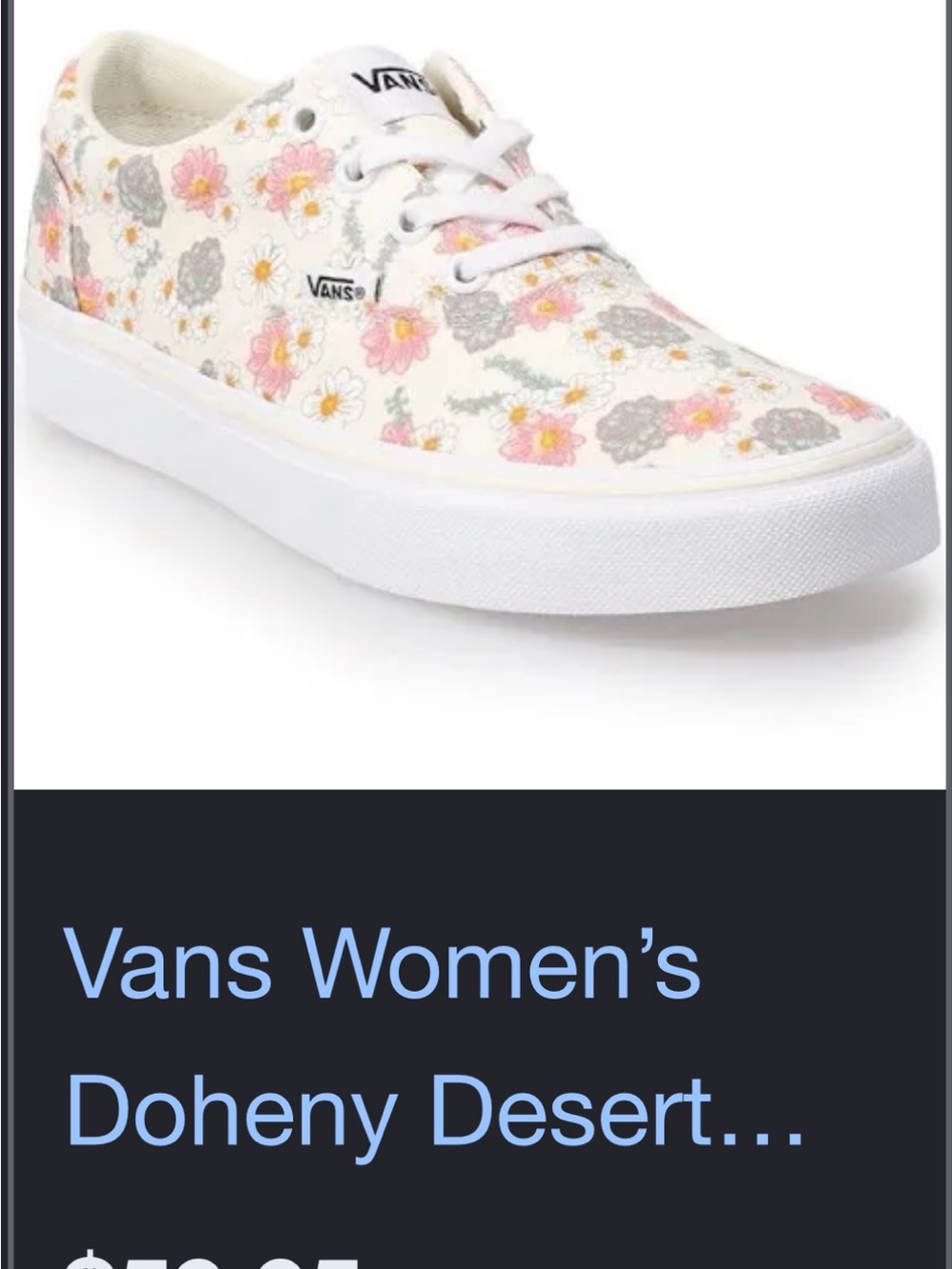 Vans Women's Doheny Floral Canvas Sneakers - White with Pink & Gray